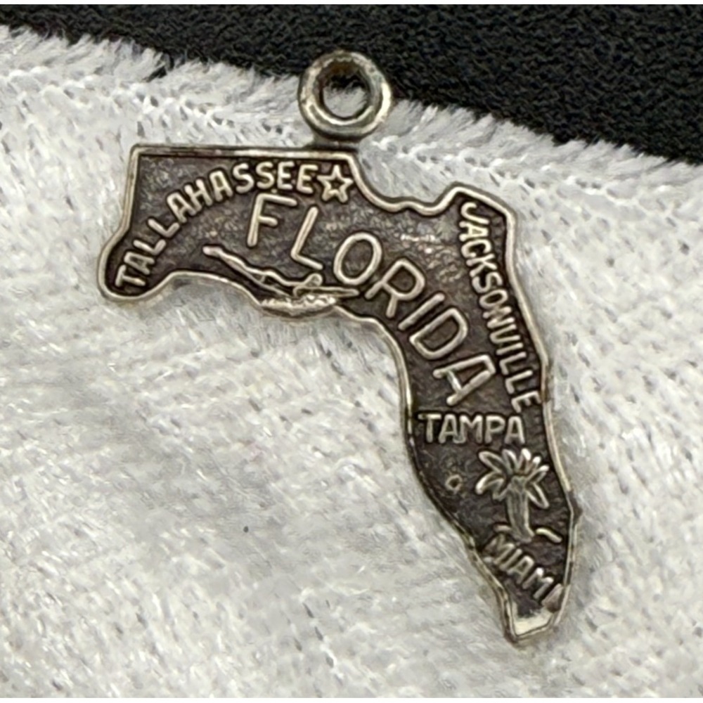 Vintage Sterling‎ Silver Florida Charm State Travel